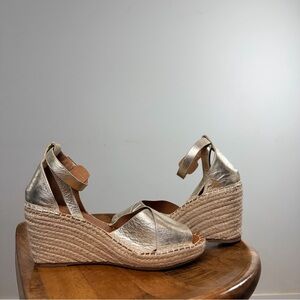 Kenneth Cole Metallic Espadrille Wedges